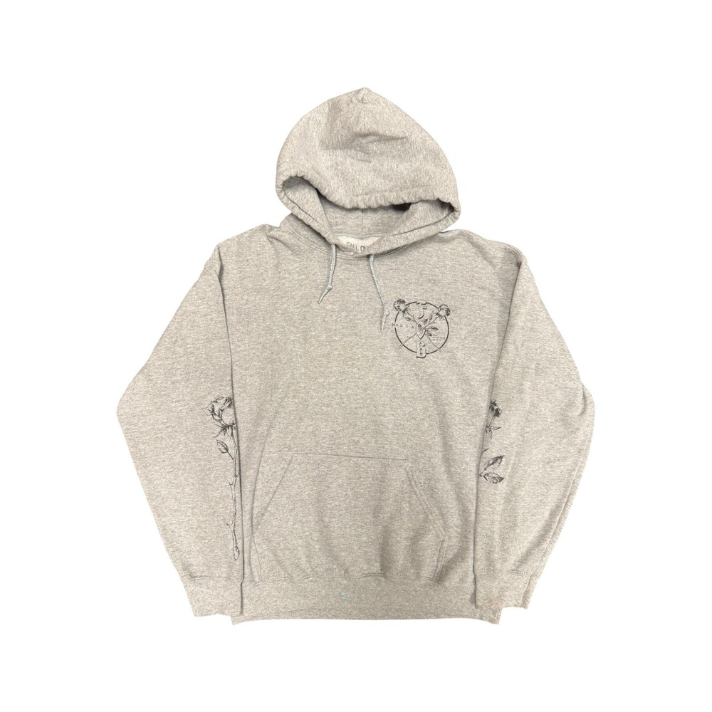 Fall Out Boy Hoodie Mens Medium Gray Good Mania Tour 2018 Rose Tattoo Logo